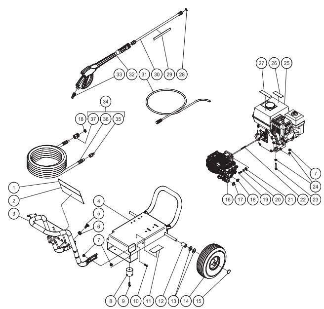 MITM WP-3200-0MSB pressure washer parts and manual